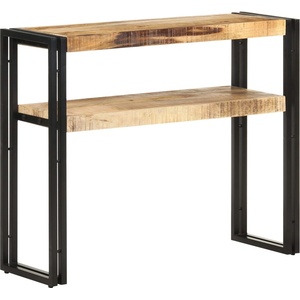vidaXL Конзолна маса, 90x30x75 cм, грубо мангово дърво (321096)