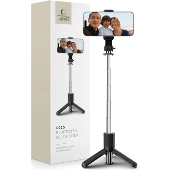 Селфи стик Tech-Protect L02S Bluetooth selfie stick with tripod up to 72cm - black (9490713937099)