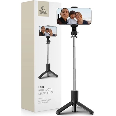 Селфи стик Tech-Protect L02S Bluetooth selfie stick with tripod up to 72cm - black (9490713937099)