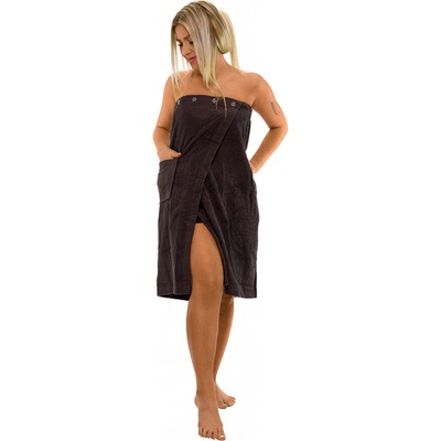 Interkontakt Dámský saunový kilt Black Chocolate 80 x 140 cm