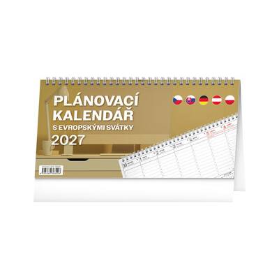 Plánovací s evropskými svátky stolní 2027