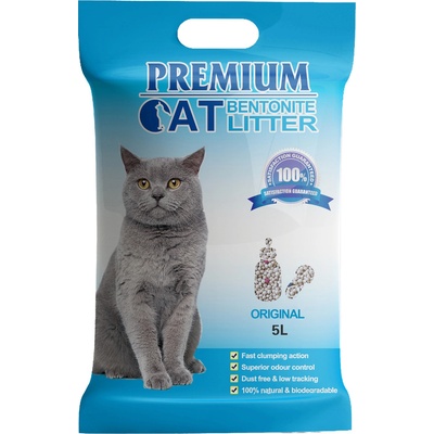 Premium Cat Премиум котешка тоалетна с бентонит - Natural за котки 5L