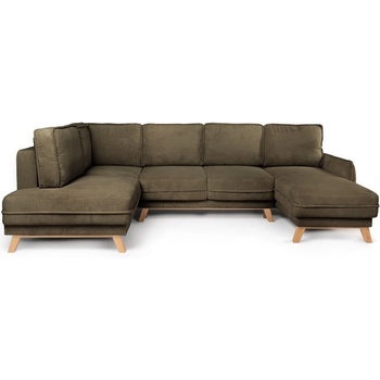 Bonami Зелен сгъваем ъглов диван от рипсено кадифе (ляв ъгъл/"U" форма) Tori - Bonami Selection (TORIULEFTCORNERPOSO46)