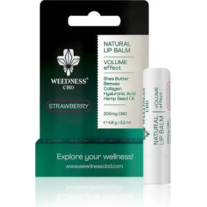 weednesscbd Натурален балсам за устни придаващ обем с 4% cbd Ягода