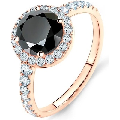 Savicki Zásnubný prsteň This is Love ružové zlato čierny diamant TIL 1 CZD R