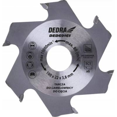 Kotouč DED69161 pro drážkovací frézku 100x22 mm, 6 zubů