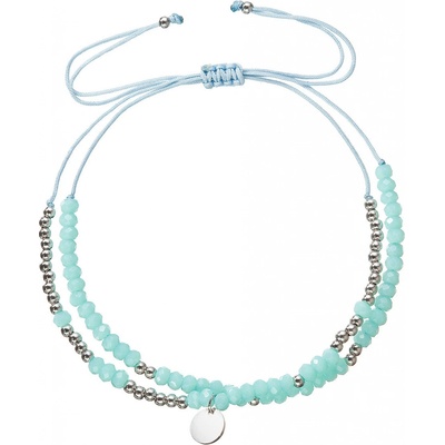 Pavona Textilní náramek tyrkysové korálky 13038.3 turquoise