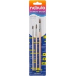 Nebulo Комплект четки, № 4-6-10, кръгли, от естествено дърво, nebulo (hek-n-3)