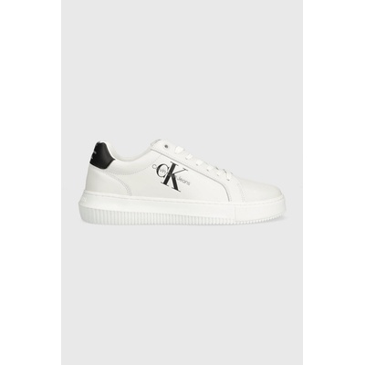 Calvin Klein Jeans Кожени маратонки Calvin Klein Jeans YM0YM00681 CHUNKY CUPSOLE MONOLOGO в бяло (YM0YM00681)