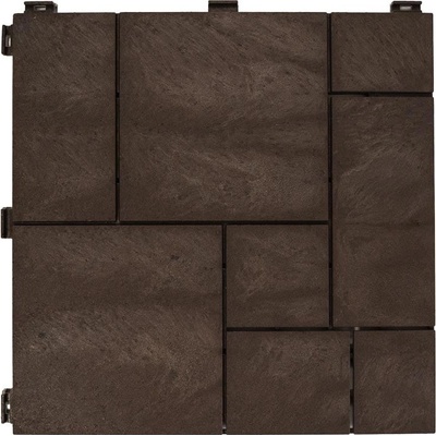 Gumová dlaždice na terasy STONE MOSAIC 30 x 30 cm, hnědá