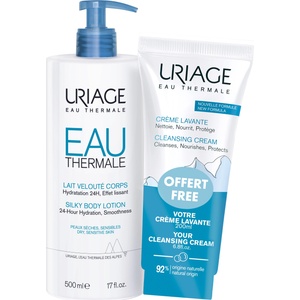 Uriage Eau Thermale Комплект - Копринен лосион за тяло и Душ крем Lavante, 500 + 200 ml Лосион за тяло