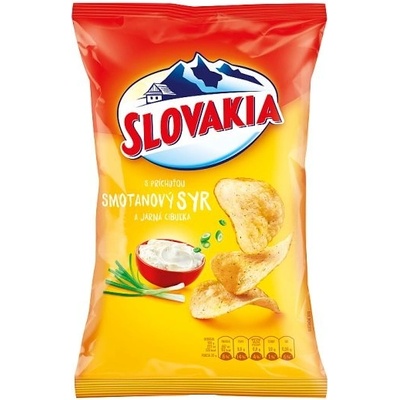 Slovakia Chips S príchuťou smotanový syr a jarná cibuľka 130 g