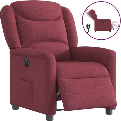 vidaXL 3303177 Elektrické polohovací vínové textil