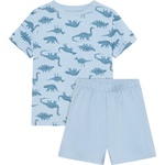 Minymo Детско ежедневно термо бельо Minymo Kid's Nightset S/S AOP Everyday base layer - Niagara Mist - размер 128 (EU) (714-1856-0118)