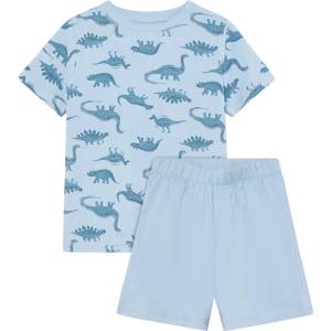 Minymo Детско ежедневно термо бельо Minymo Kid's Nightset S/S AOP Everyday base layer - Niagara Mist - размер 128 (EU) (714-1856-0118)