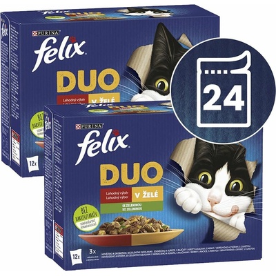 Felix Fantastic DUO hovězí a drůbeží / jehněčí a kuře / krůta a kachna / vepřové a zvěřina 24 x 85 g