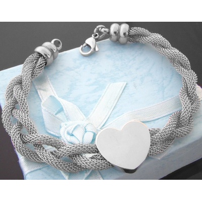Steel Jewelry náramek srdce z chirurgické oceli NR090338