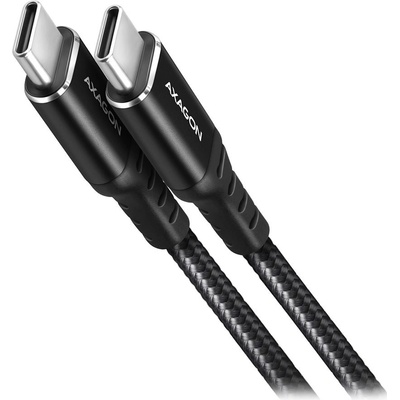 Axagon BUCM-CM20AB HQ USB-C USB-C, USB 2.0, PD 60W 3A, ALU, oplet, 2m, černý – Zboží Mobilmania