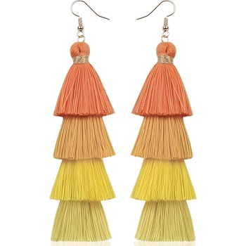 HARAHU Обици qu-32606 - Жълта kp32606 (qu-32606)