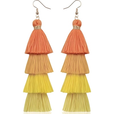 HARAHU Обици qu-32606 - Жълта kp32606 (qu-32606)