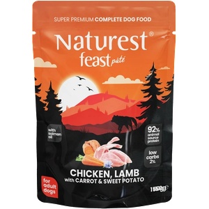 Naturest® Naturest Пауч за възрастни кучета с пилешко, агнешко, морков и сладък картоф