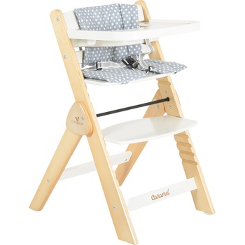 Cangaroo Дървен стол за хранене Cangaroo - Caramel, бял (111991)