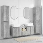 vidaXL Комплект мебели за баня 5 бр. Бетонно сиво 33 x 34, 5 x 160 см (3406036)