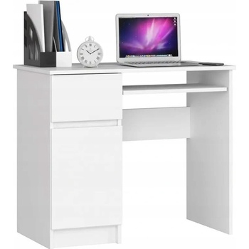 Akord Písací stôl ľavý 90 x 55 x 77 cm Pixel biely