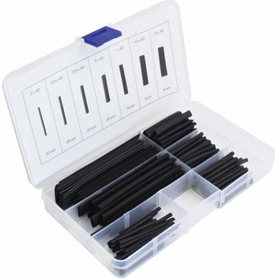 Bužírky - smršťovací hadičky, 13x85-2x40 mm, černé, sada 127 ks - ASTA