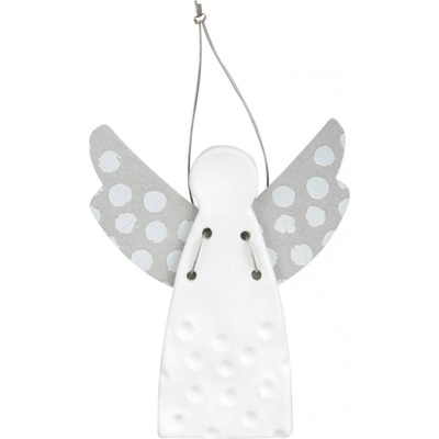 Räder Porcelánový závěsný anděl DOTS SILVER 9 cm – Zboží Dáma