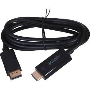 SAVIO Видео кабел адаптер Savio CL-56 1.5 m DisplayPort към HDMI черен (CL-56)