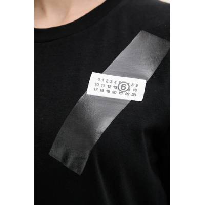 MM6 Maison Margiela Памучна тениска MM6 Maison Margiela в черно S52GC0336 (S52GC0336)