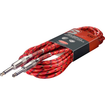 Stagg Кабел жак-жак stagg - Модел sgc6vt rd червен 6 метра