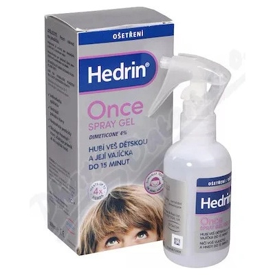 Hedrin Once spray gel proti všiam a hnidám 100 ml + hrebeň darčeková sada