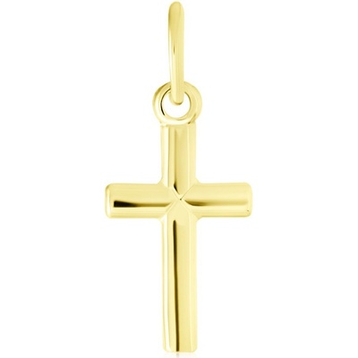 Gemmax Zlatý přívěsek křížek oboustranně plastický hladký GUPYN 03415