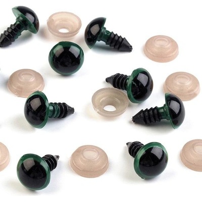 Bezpečnostní oči 12mm barevné zelené (1pár)