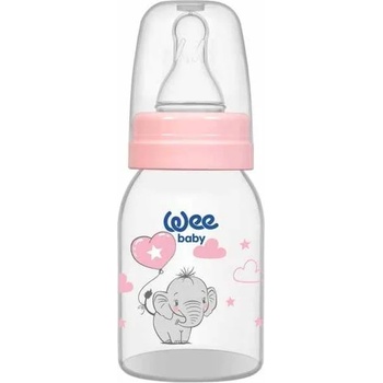 Wee Baby Бебешко шише Wee Baby Classic - 125 ml, розово със слонче (851)