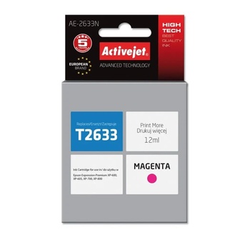 Compatible Мастило Activejet AE-2633N (заместител за Epson 26 T2633, Supreme, 12 ml, магента) (AE-2633N)