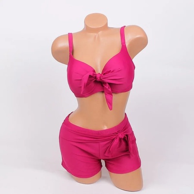 Макси бански във виолетово с боксер и панделка - чашка d