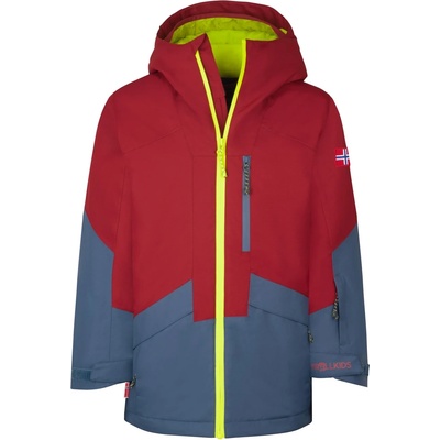 TROLLKIDS Детско ски яке Trollkids Kid's Kongsberg Jacket Winter jacket - Carmin Red / Mystic Blue / Glow Green - размер 98 (EU) (703-4668-0512)