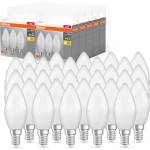 OSRAM BASE CLASSIC B 40 FR LED lamp with E14 base, mini candle shape, pack of 3, 4.9W, 470lm, 2700K, warm white light, lower heat generation, very energy saving, long service life, 30 pack - 4099854047107 (
