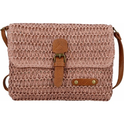 Dámská pletená crossbody kabelka Olive Boho růžová