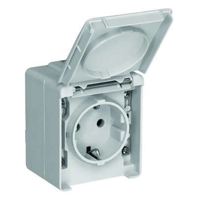Efapel Контакт тип Шуко ip65, ik07; 16a - 250v ~ ccz - сив (48131 ccz)