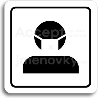 ACCEPT Piktogram karanténa - bílá tabulka - černý tisk