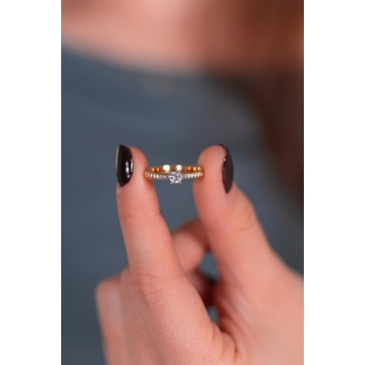 Lillian Vassago Zlatý prsten s diamanty LLV81 DR022YW