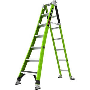 Little Giant Ladder Двураменна стълба от фибростъкло 7+6 стъпала Little Giant TELECOMBO с GROUND CUE, V-bar и двупозиционни пети (13948)