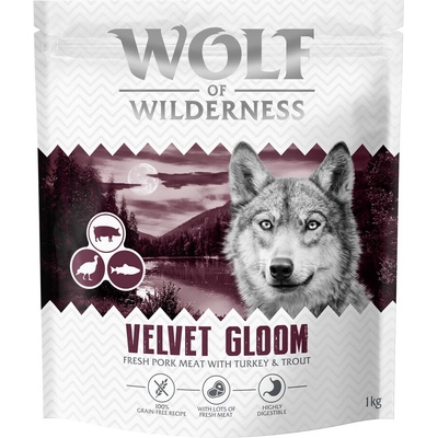 Wolf of Wilderness Velvet Gloom krocan & pstruh bez obilovin 4 x 1 kg