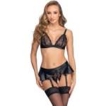 Cottelli Collection Delicate Lace Безжичен сутиен & жартиерен комплект с отворено дъно 2215675 - M (P26510)