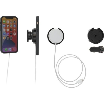 Brodit стойка за кола за iPhone 14/13/12/Mini/Pro/Max + Apple MagSafe зарядно (със зарядно за кола)