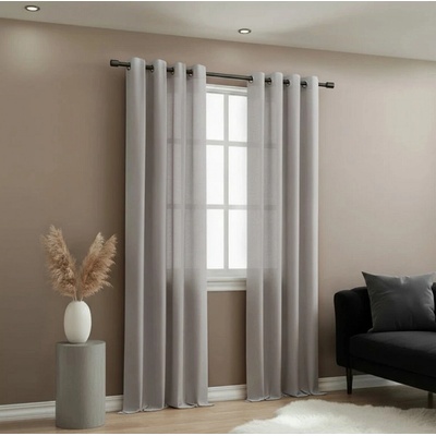 Dekorační dlouhý jednobarevný závěs s kroužky EASY TOP světle šedá 1x140x250 cm (cena za 1 kus) MyBestHome